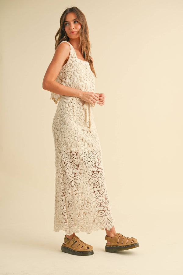 Flower Crochet Knitted Skirt