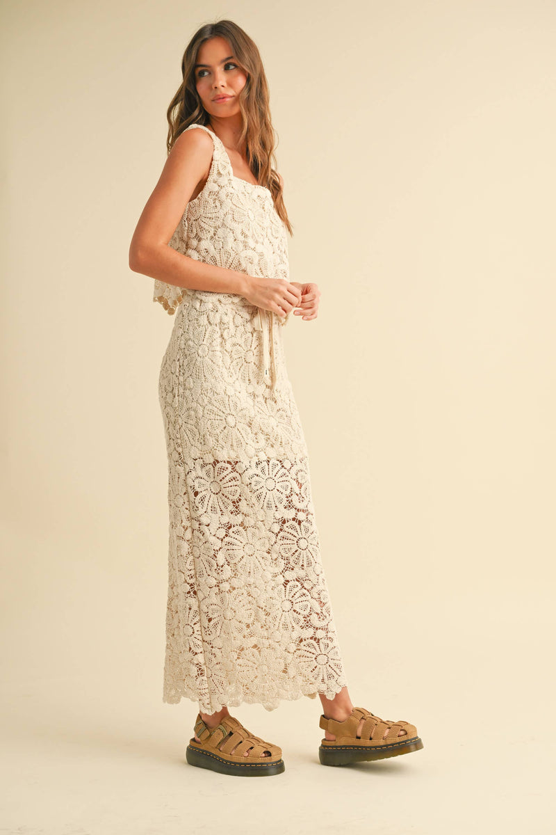 Flower Crochet Knitted Skirt