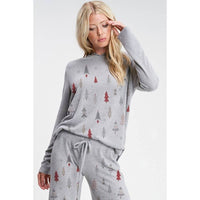 Christmas Tree Print Pajama Lounge Set