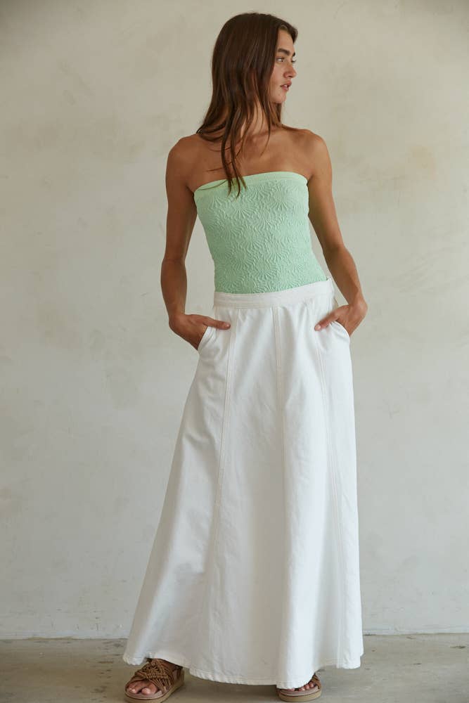 Liv Denim Maxi Flare Skirt