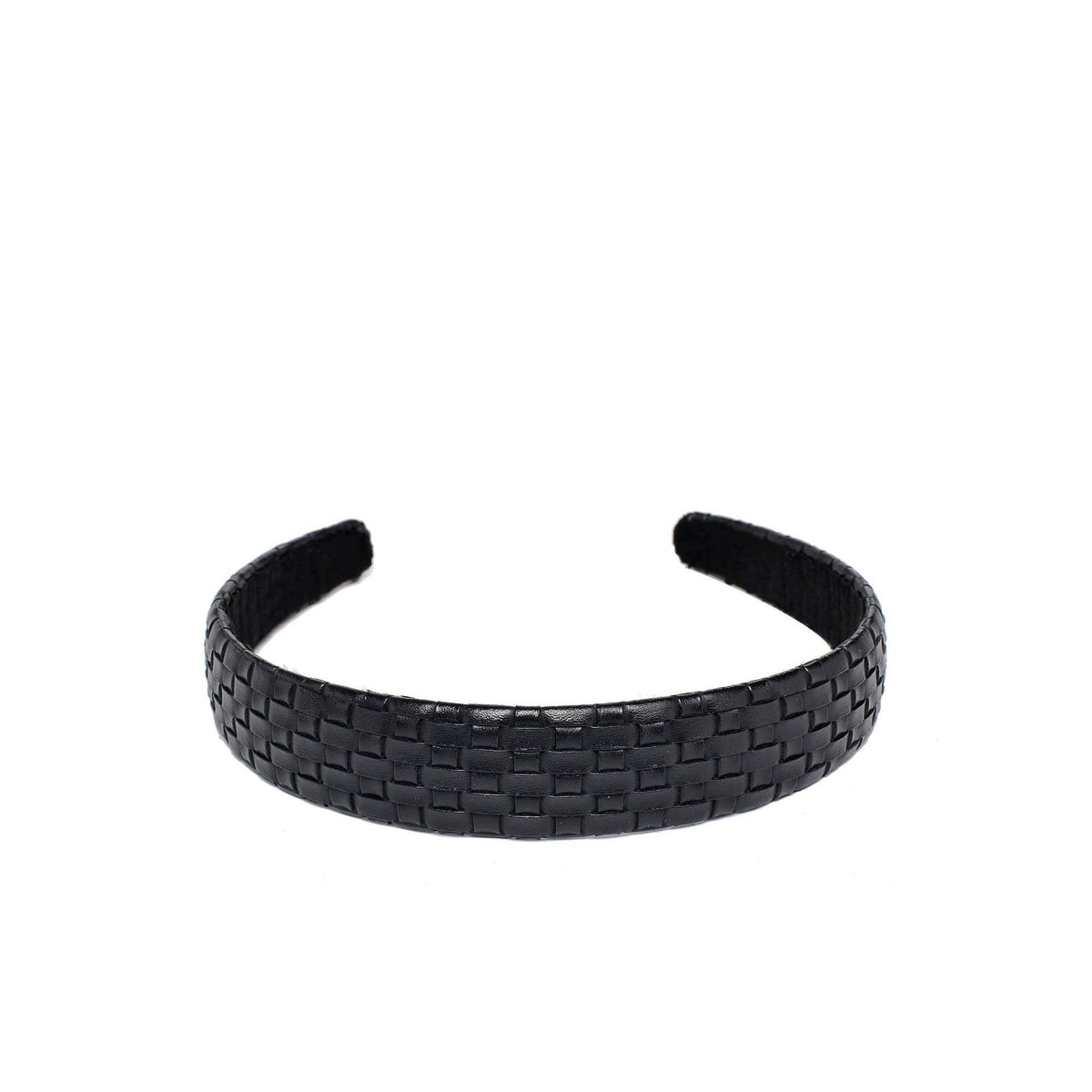 Embossed Woven Vegan Leather Headband