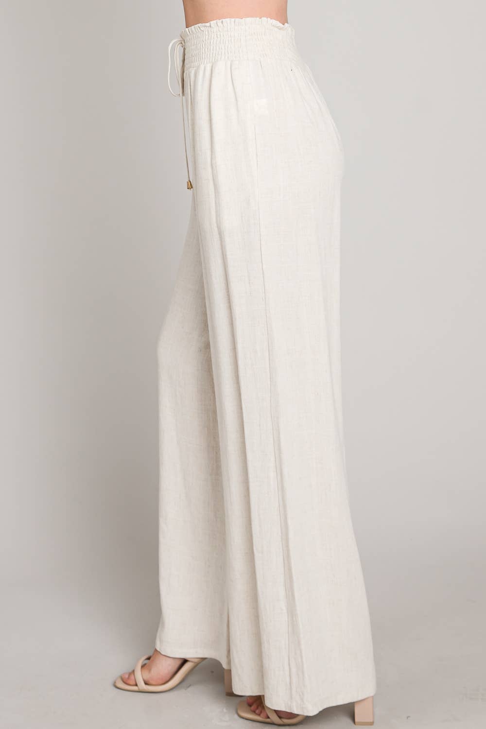 Calvin Smocked Waist Linen Pants