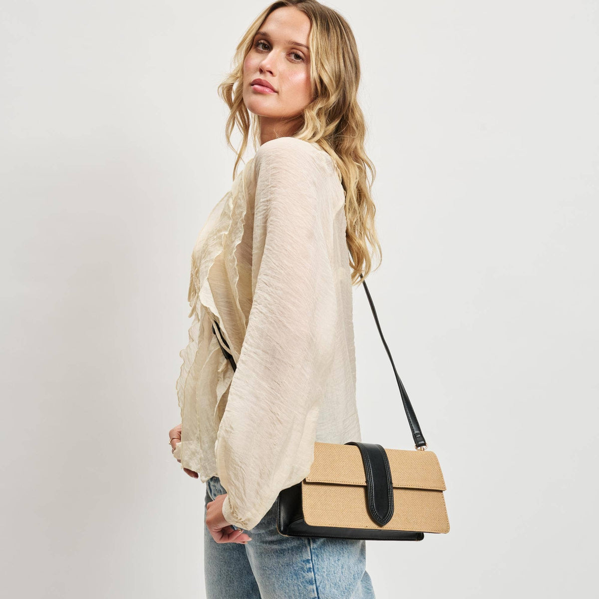 Violet Straw Crossbody