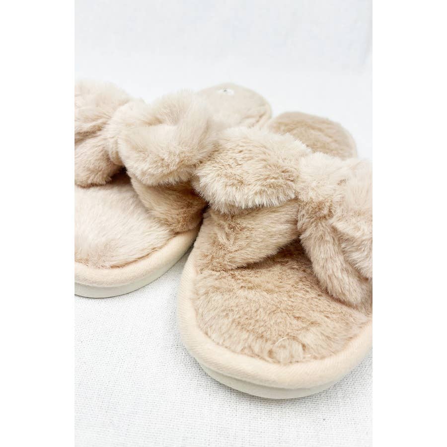 Soft Tone Bow Cozy Slipper