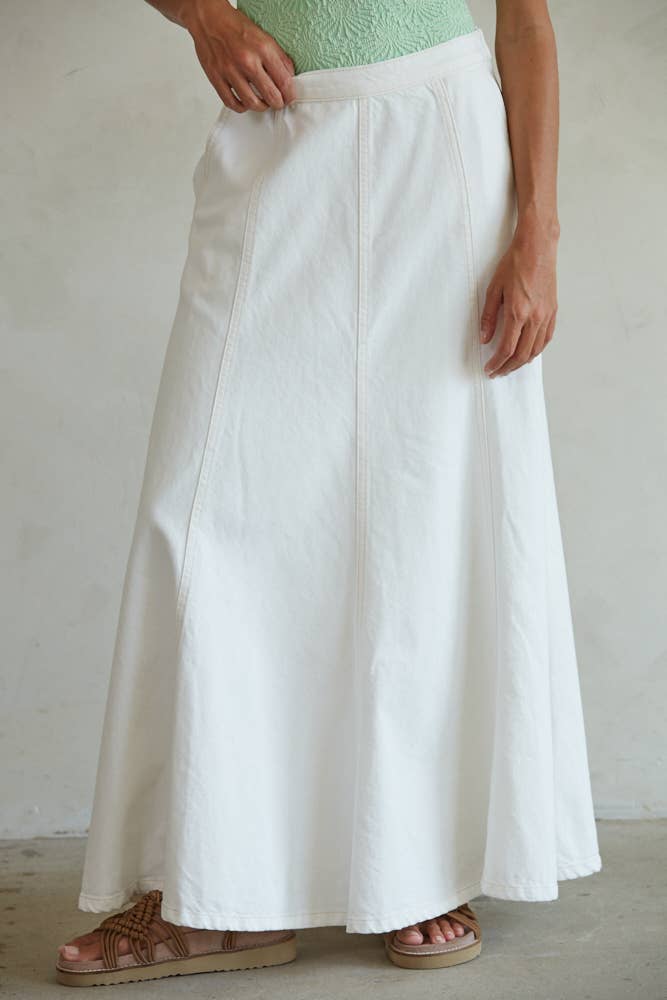 Liv Denim Maxi Flare Skirt