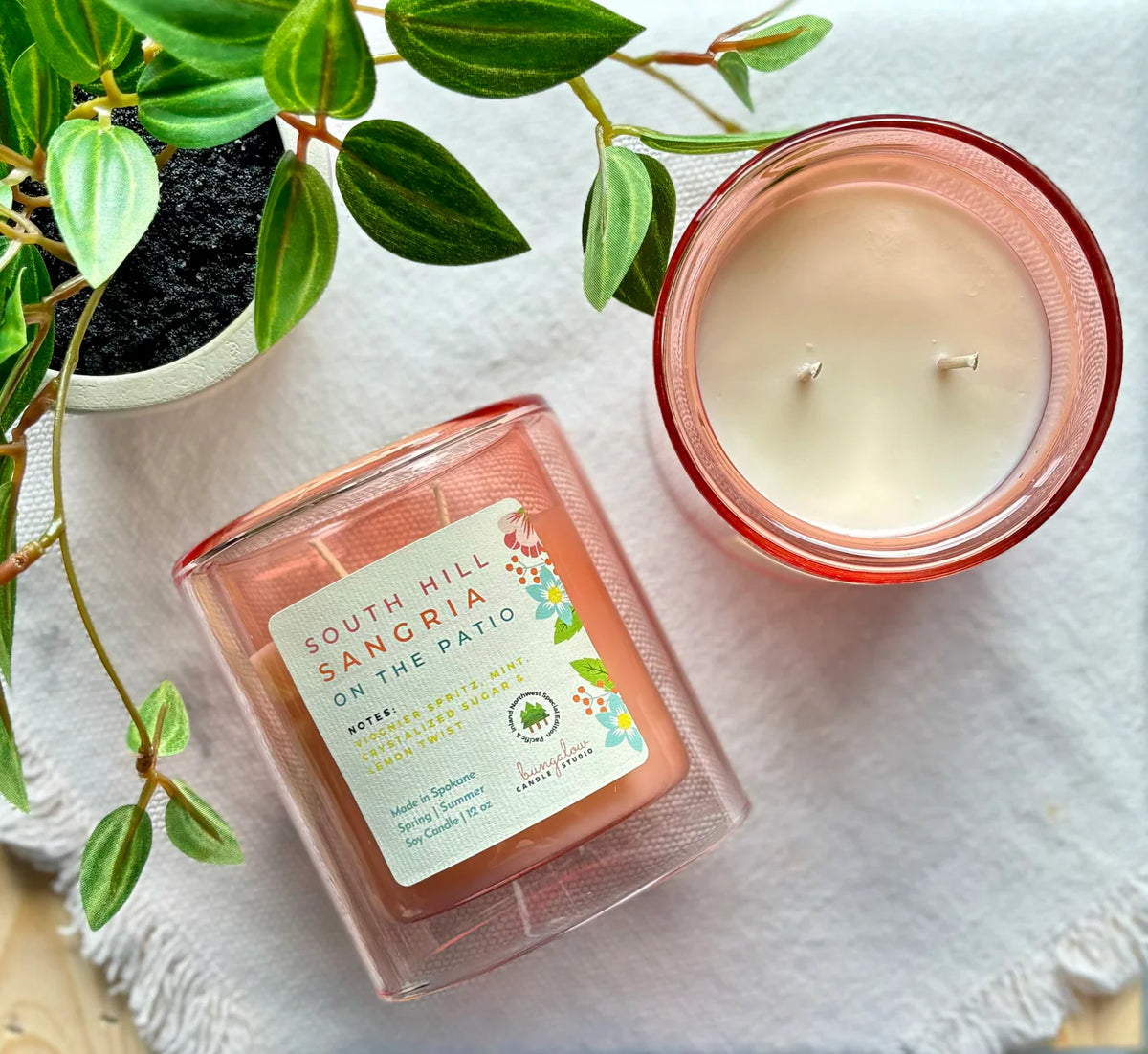 Bungalow Candle- Spring Glass Vessel (12 oz)