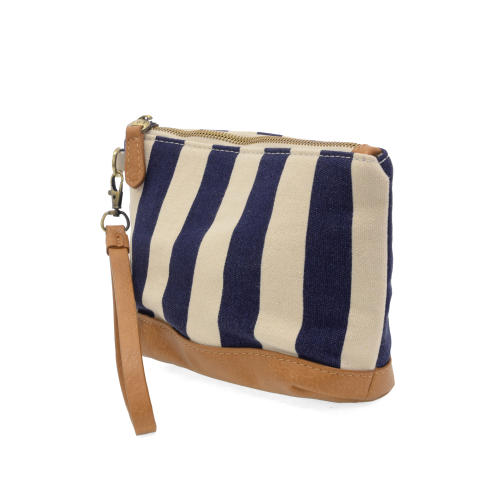 Awning Stripe Canvas Wristlet