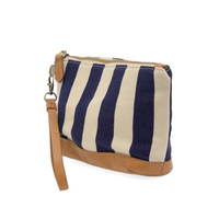 Awning Stripe Canvas Wristlet