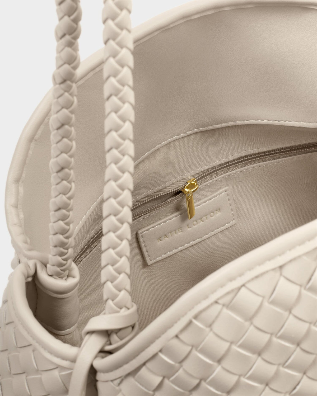 Katie Loxton Nova tote oyster interior zip pocket detail
