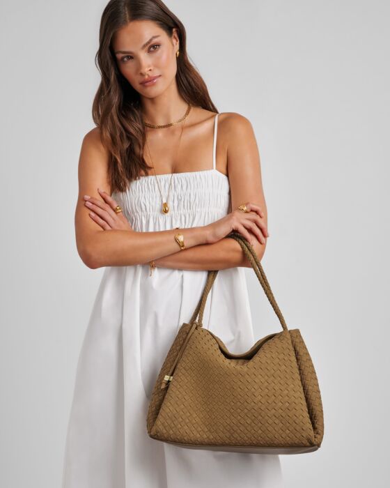 Nova Suedette Woven Shoulder Tote