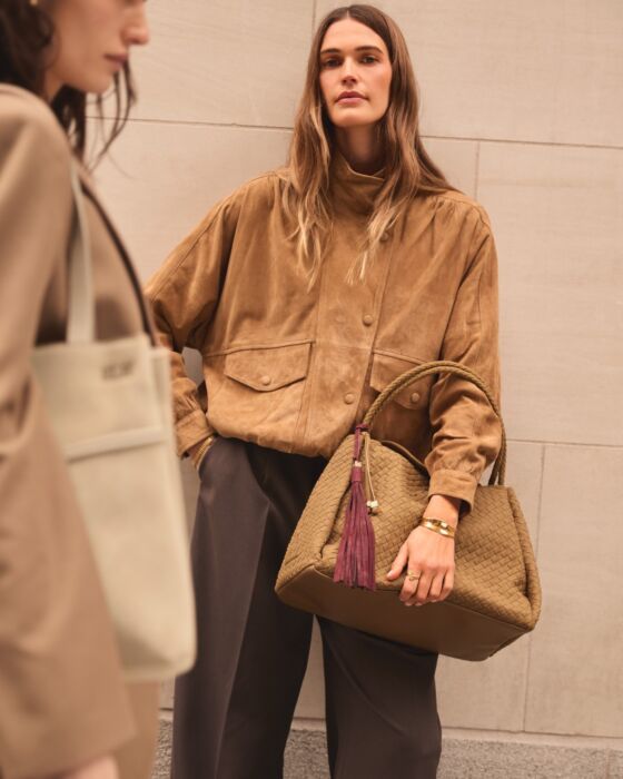 Nova Suedette Woven Shoulder Tote