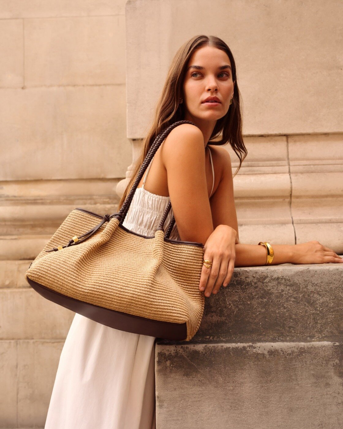 Nova Raffia Shoulder Tote Bag