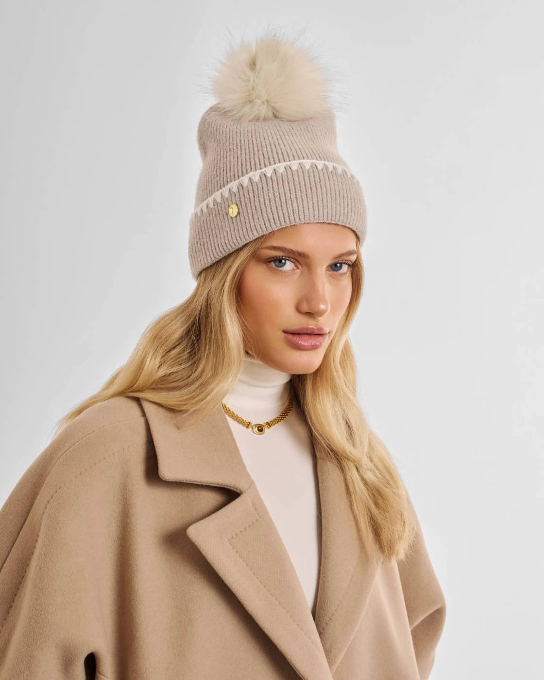 Whipstitch Pom Pom Hat