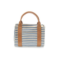 Sadie Mini Canvas Tote-Blue/White Striped