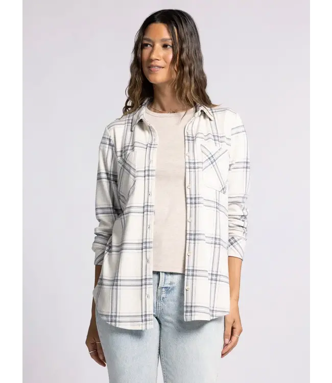 Lewis Shacket- Ivory Charcoal Plaid