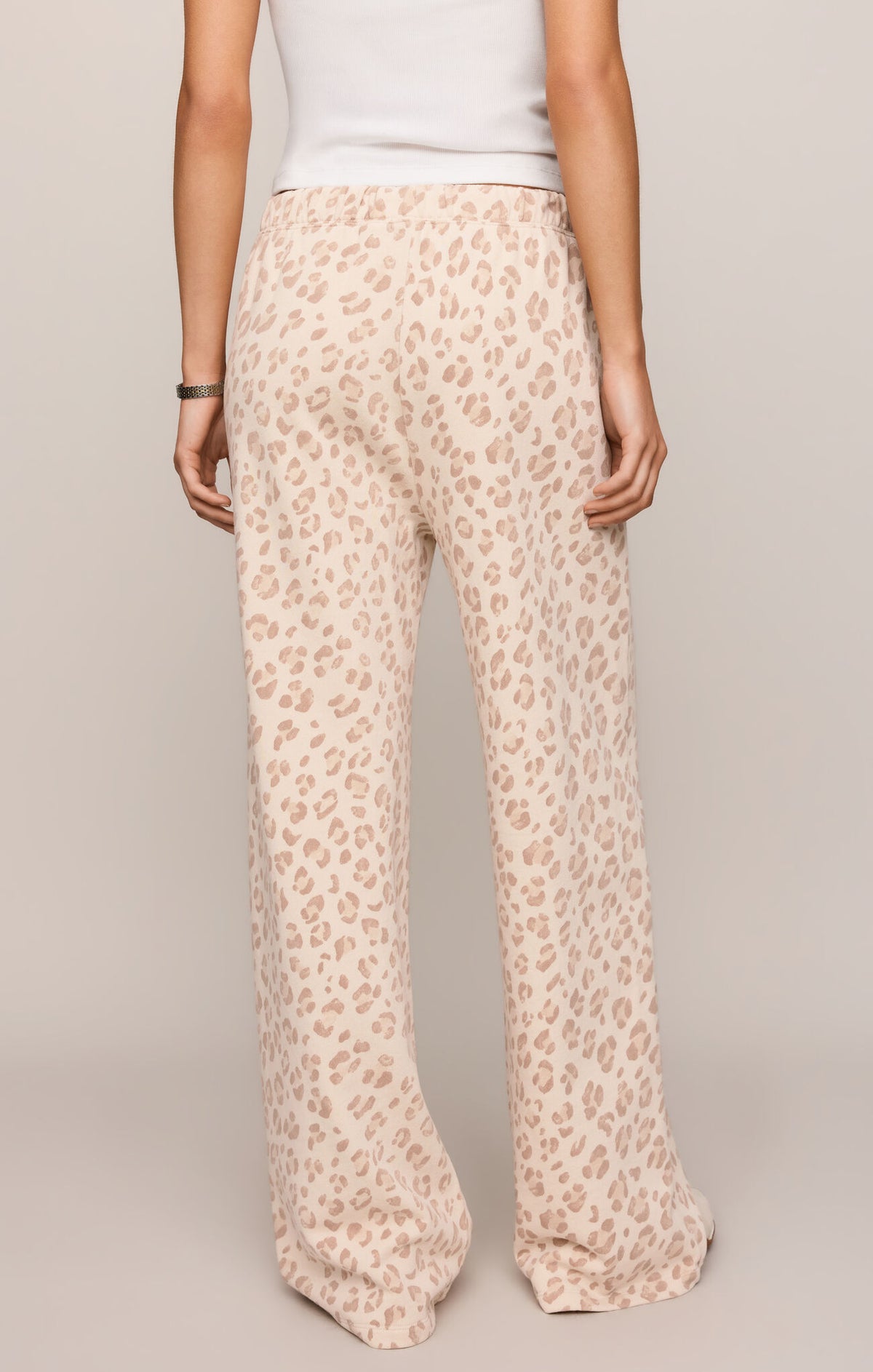 Hunter Leopard Knit Pants-Sandstone