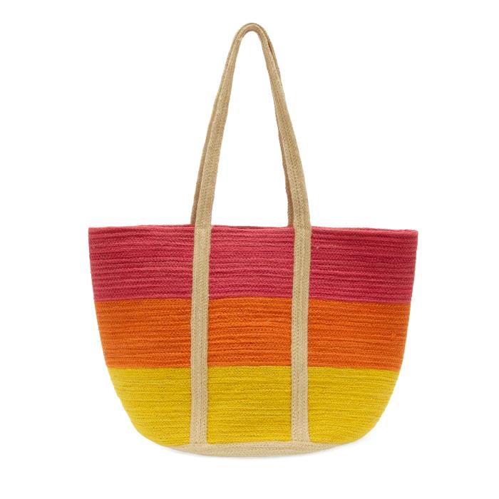 Maye Color Block Jute Tote