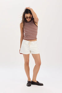 Maddie Mid Rise Short- Lamb