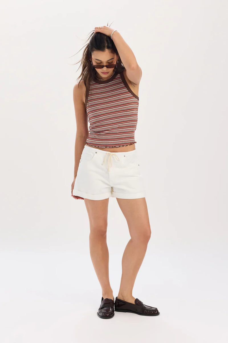 Maddie Mid Rise Short- Lamb