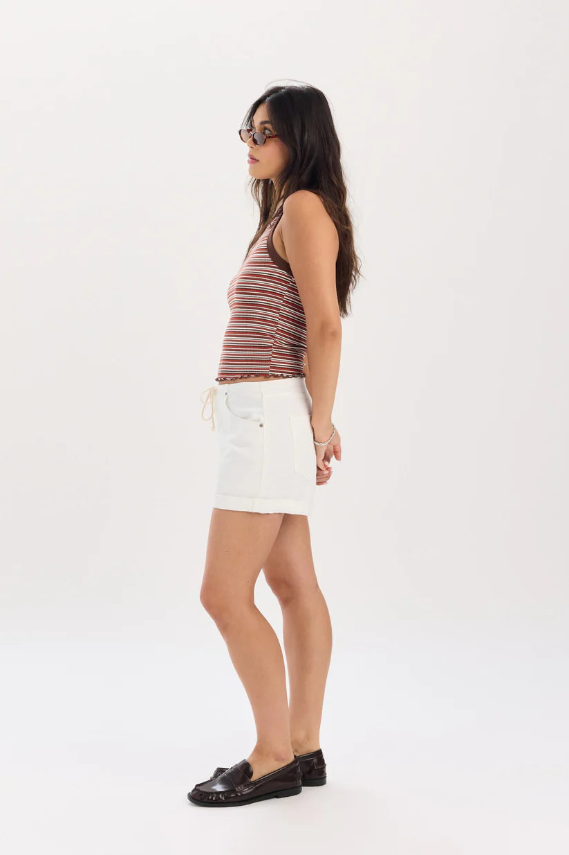 Maddie Mid Rise Short- Lamb