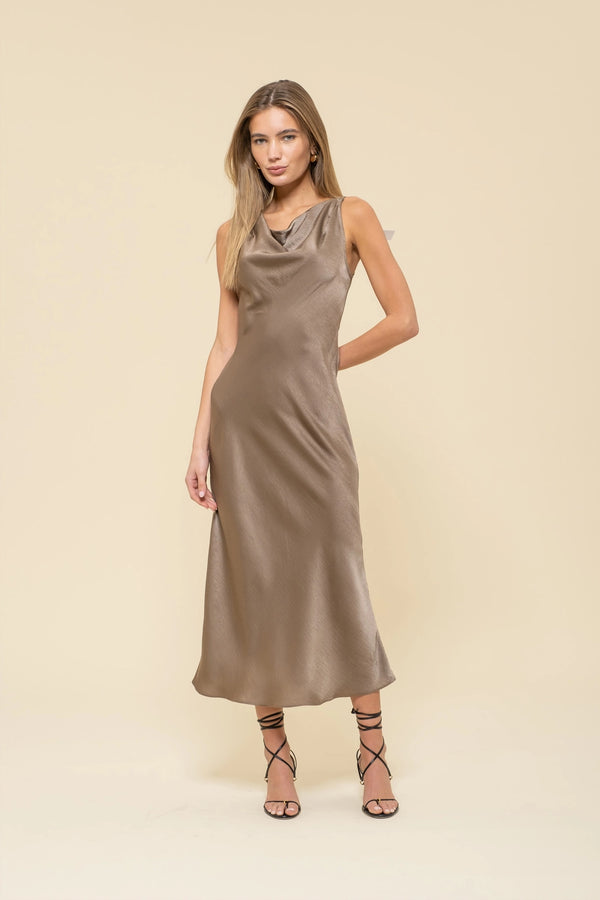 Mandi Satin Midi Dress