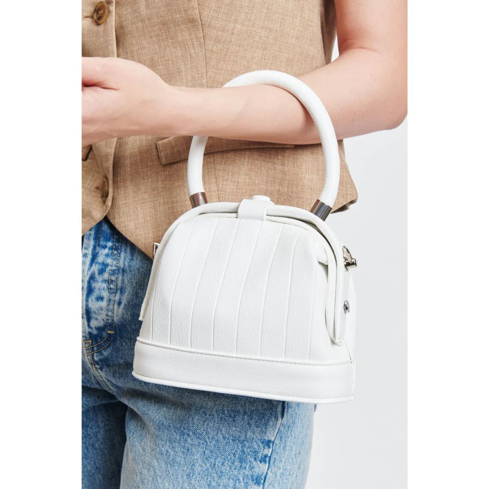 Charmaine Crossbody Bucket Bag-White