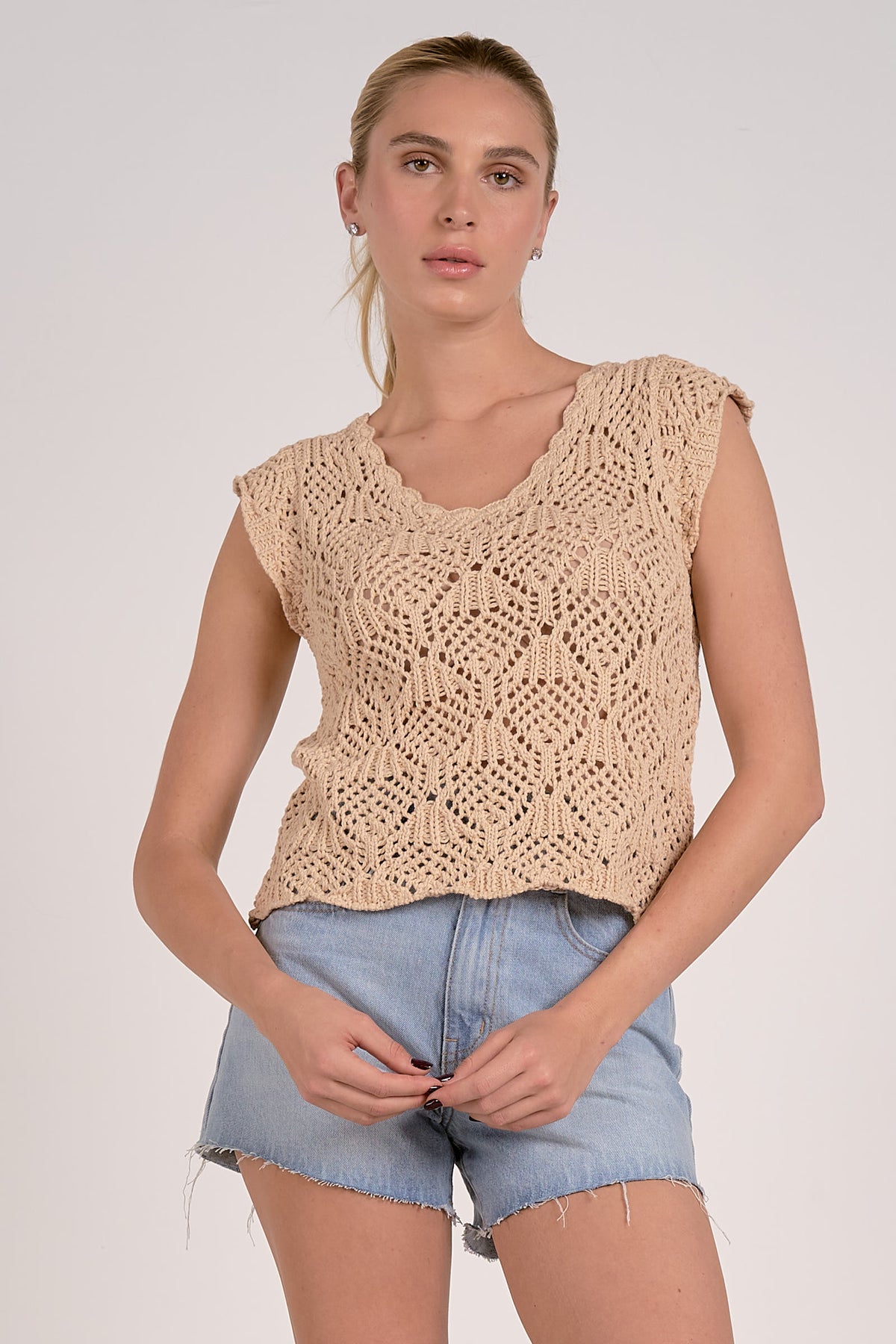 Mae Crochet Knit Top