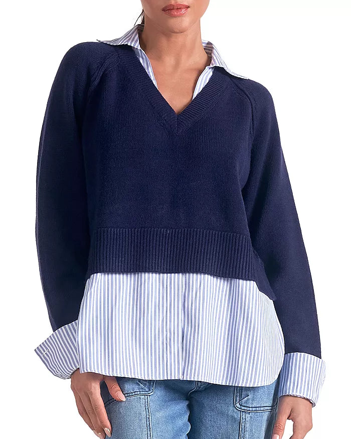 V neck Sweater Long Sleeve Shirt Comb Fall Shirts Reverie Boutique