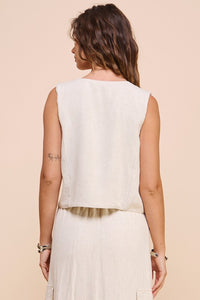 Saylor Linen Tie Vest