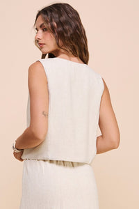 Saylor Linen Tie Vest