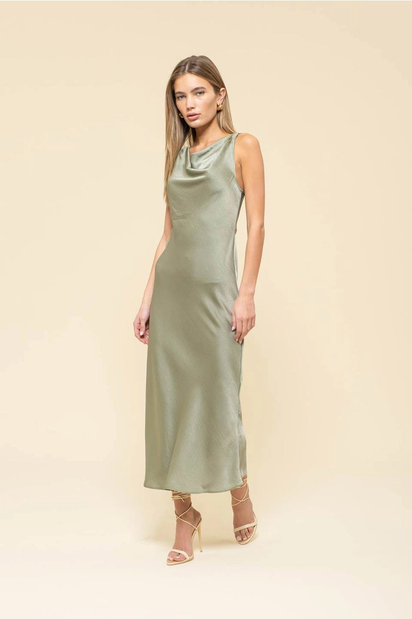 Mandi Satin Midi Dress