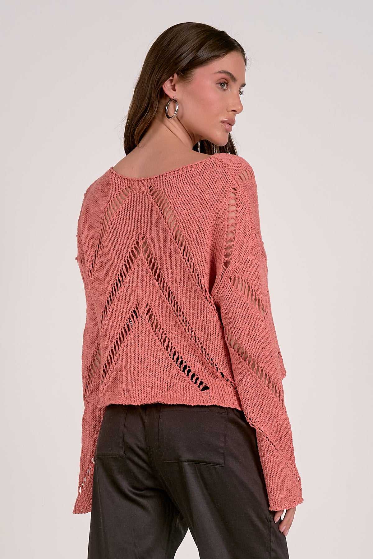 Malonie Crochet Knit Sweater