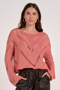 Malonie Crochet Knit Sweater