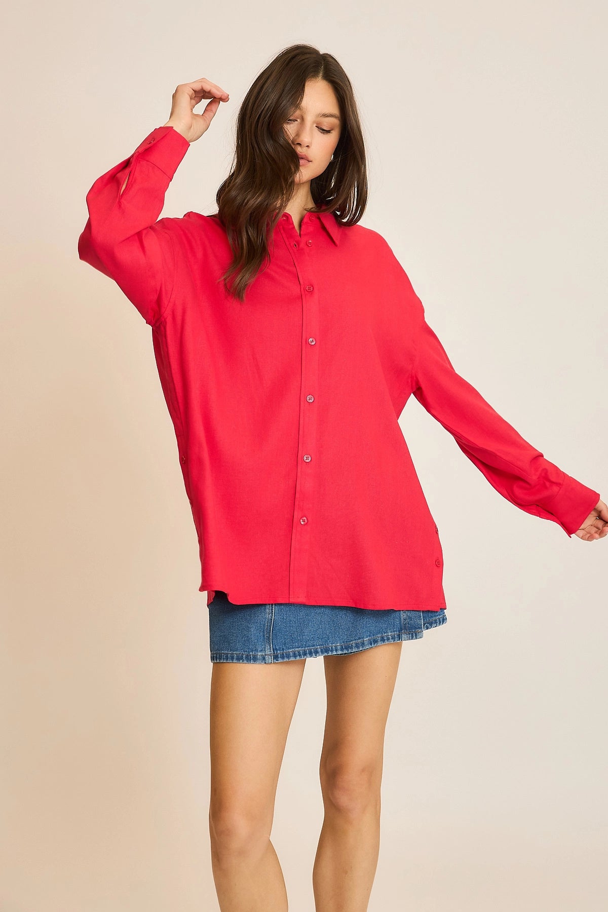 Poppy Oversized Button Down Shirt