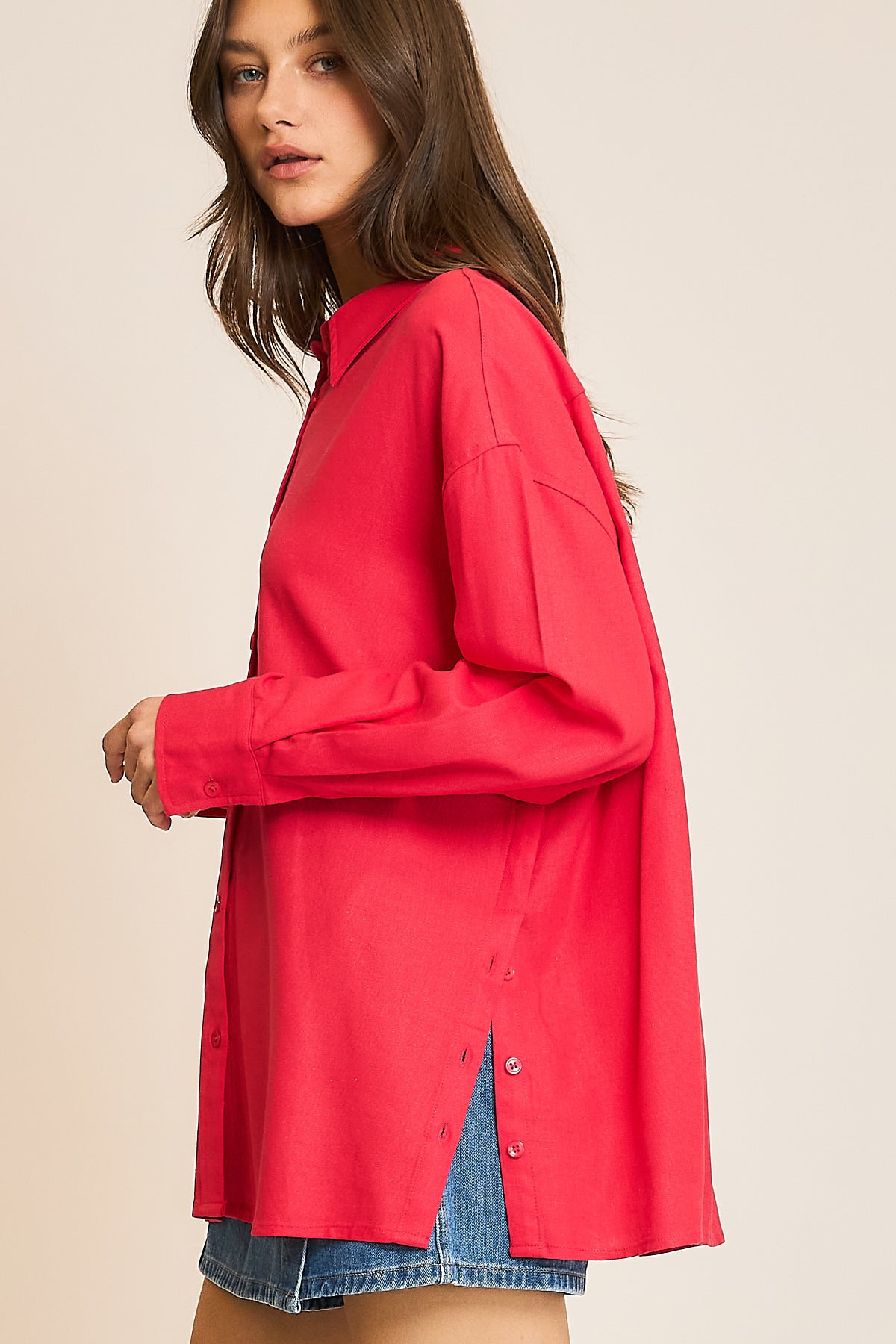 Poppy Oversized Button Down Shirt