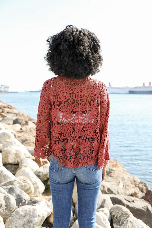 Petal Crochet Kimono Wrap