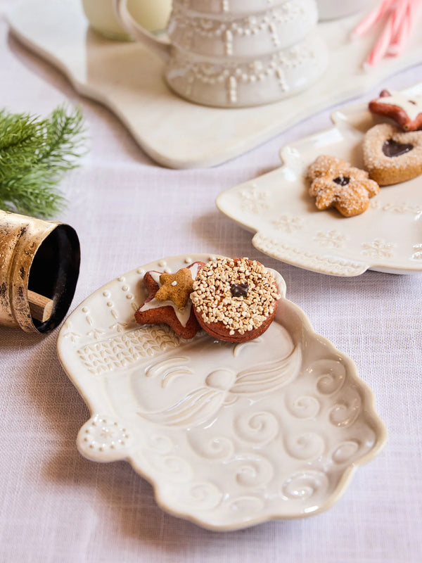 Santa Appetizer Plate by Mary Square with cookies and festive holiday décor from Shop Reverie Co.
