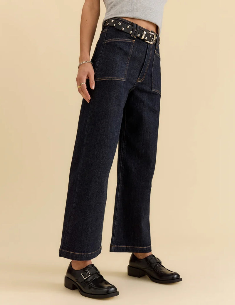 Valley Girl Patchpocket Jeans- Rinse