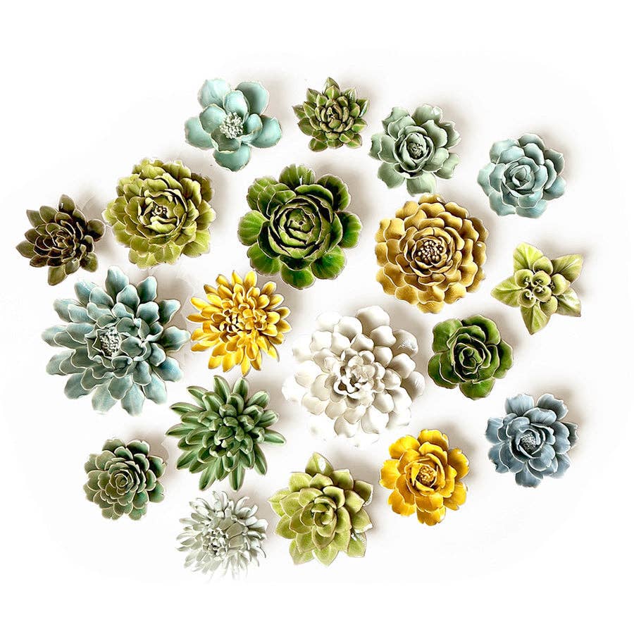 Ceramic Flower Wall Decor